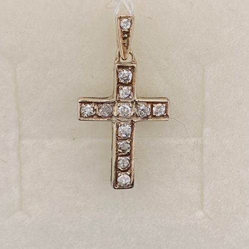 Antique cross with diamonds (0.4 ct)