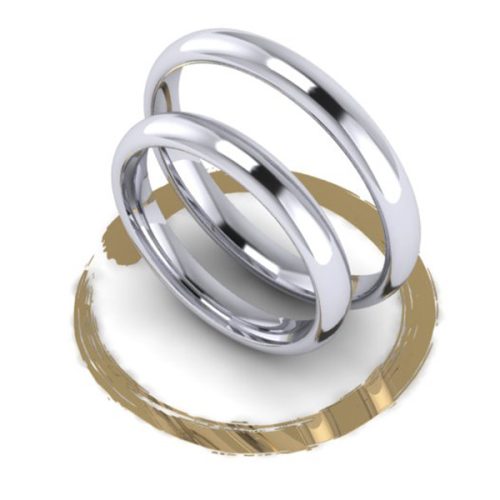 Convex wedding ring pair (3 mm) (EKL-001)