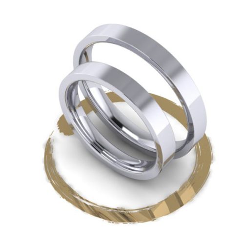 Flat wedding ring pair (3 mm) (EKS-001)