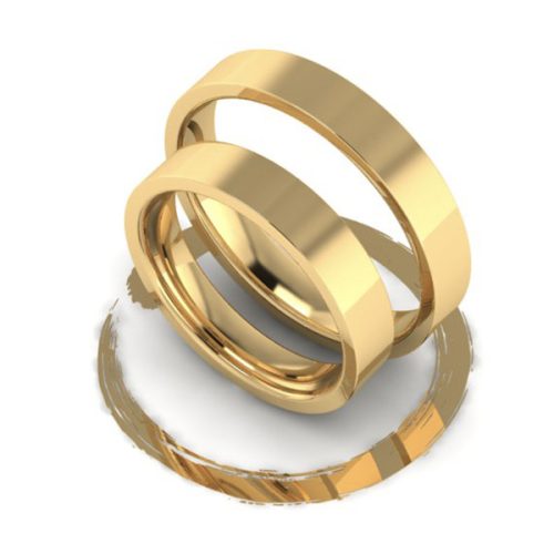 Flat wedding ring pair (4 mm) (EKS-002)