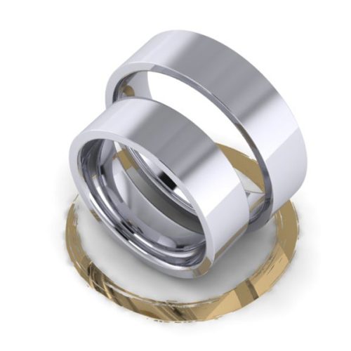 Flat wedding ring pair (6 mm) (EKS-004)